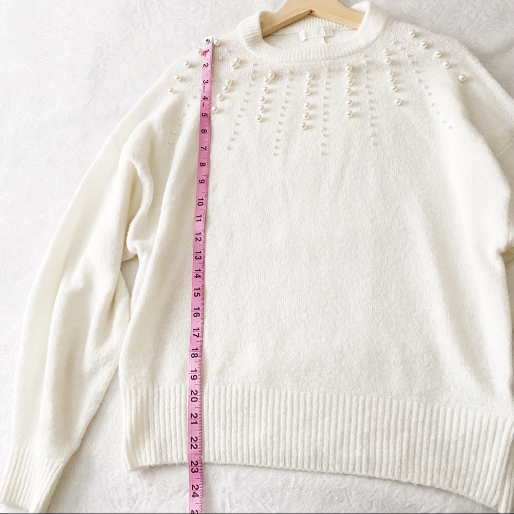 H&M White Faux Pearl Beaded Sweater - Picture 6 of 13
